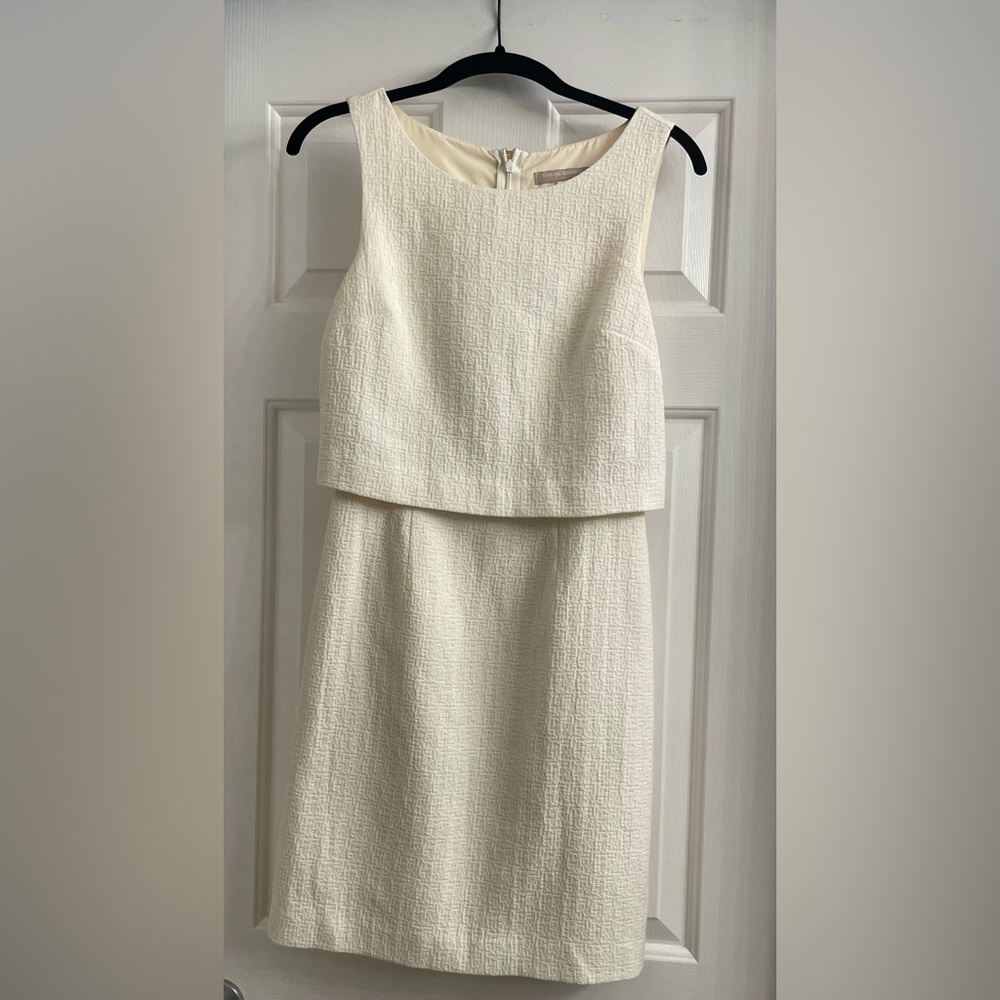 Banana Republic Cream Textured Dress